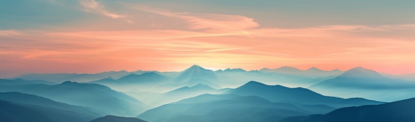 Fototapeta premium mountains of summer in evening in the style (15)