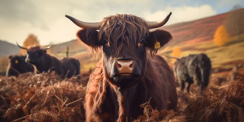 Papier Peint photo Highlander écossais Highland Cattle 