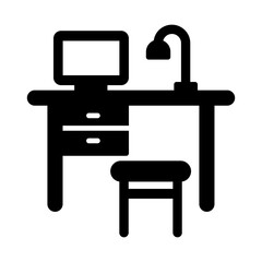 Simple Desk Vector Icon