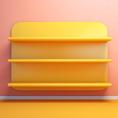 
A colorful pastel empty shelf designed for product display, offering a versatile and visually appealing presentation space.