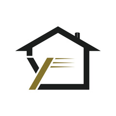 House logo design with letter vector concept