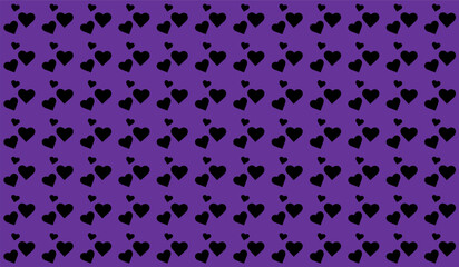 Vector abstract texture with black hearts Stylish design for wrapping fabric cloth print wedding decor Valentines day pattern Textile swatch Heart Purple Bright  seamless pattern Minimal emo print