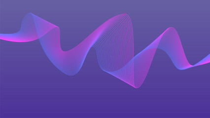 Dark background Blue Pink Purple Violet wave lines Flowing waves design Abstract digital equalizer sound wave. Line Vector illustration for tech futuristic innovation concept background Graphic design