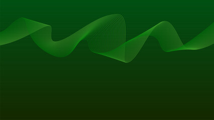 Green Background green wave lines Flowing waves design Abstract digital equalizer sound wave Flow green Line Vector illustration for tech futuristic innovation concept background Graphic design. Curve