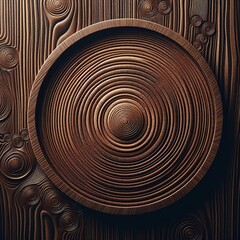 Groove on Dark Brown color wood wall material burr surface texture background Pattern Abstract wooden, top view scene