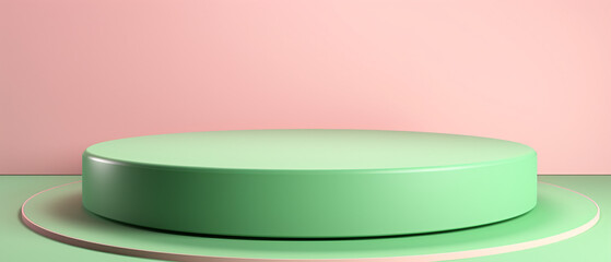 
A colorful pastel round podium designed against a pink background, offering a charming and visually appealing presentation space.
