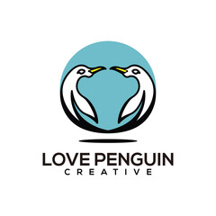 Love Penguin Logo Design