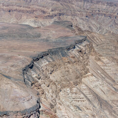basalt layer over escarpment plateau  from Canyon viewpoint, Fish River Canyon,  Namibia