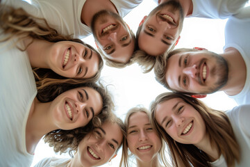 Obraz premium Circle of Friendship: Smiling Group of Young Adults Taking a Selfie
