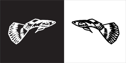 Illustration vector graphics of fish icon
