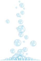 Soap bubbles, soap foam, gas bubbles. Isolation on a transparent background.