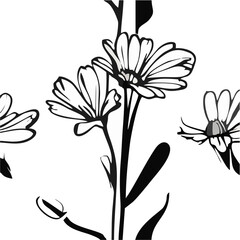 Botanical graphic sketch drawing, flower, card, floral, artwork, decorative, nature-inspired, greeting, bloom, artistic, colorful, graphic, arrangement, hand-drawn, vibrant, elegant, or