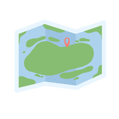 Flat design map travel element