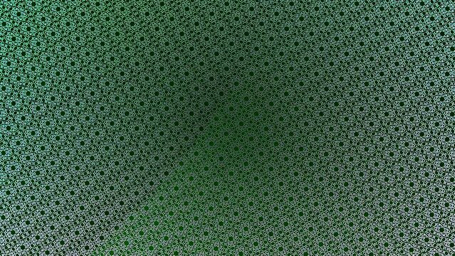 Colorful green smoothly floating ornament in Arabic architectural style, sample of Muslim culture, mosque decoration.