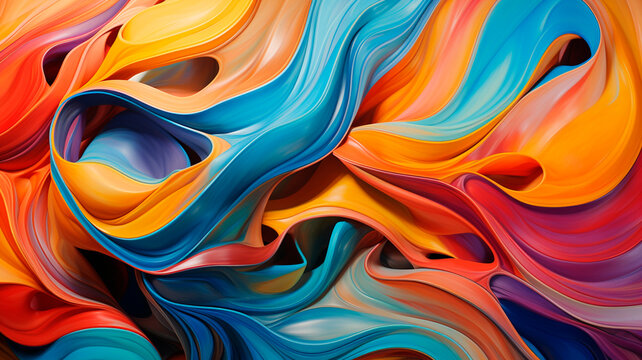 multi-colored strokes of oil paint
