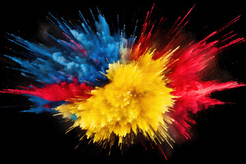 Obraz premium Colorful splash smoke abstract background. Generative ai.
