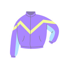 Hand drawn vector illustration sport jacket. Classic 80s-90s elements in modern style flat, line style.