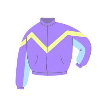 recommend clip art: Hand drawn vector illustration sport jacket. Classic 80s-90s elements in modern style flat, line style.