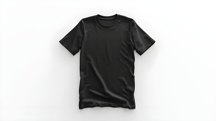 Black t-shirt on black background.