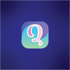 Modern letter Q abstract logo template, colorful, app icon, letter Q logo for technology brand identity symbol mark design.