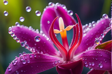 Dazzling Purple Orchid Basking in Raindrops