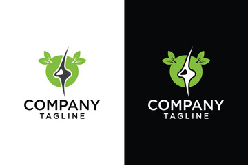 Bone Care logo, Bone Health logo template, Bone and Leaf logo symbol