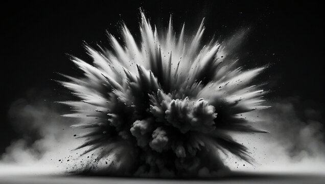 abstract black powder explosion background black white