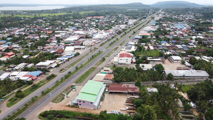 Top view of the provinces in Thailand. Taken from a drone. Bird's-eye view.