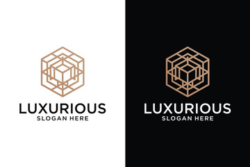 Universal ornament logo type. luxury gold abstract line logo