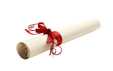 Celebrating Milestones with a Diploma Scroll On Transparent Background.