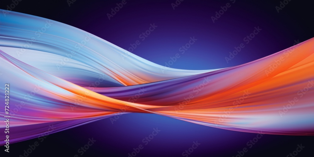 Aufkleber abstract dynamic wave design with a harmonious blend of blue and orange, creating a visually strikin