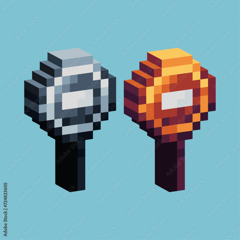 Poster isometric pixel art 3d of forbidden sign icon for items asset.do not cross sign icon on pixelated st