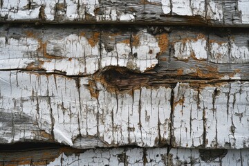 Vintage Weathered Wood Texture with Shabby White Paint - Abstract Background