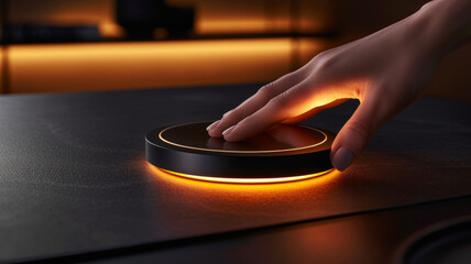 Lighting control by adjusting the round knob.