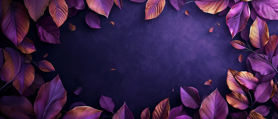 birch tree frame leaf template with black background and place for your name, in the style of dark purple and gold, delicate pencil sketches, indian motifs, innovative page design, sparse backgrounds,