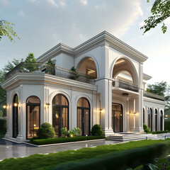 Obraz premium Design mockup in white and color of luxury house.
