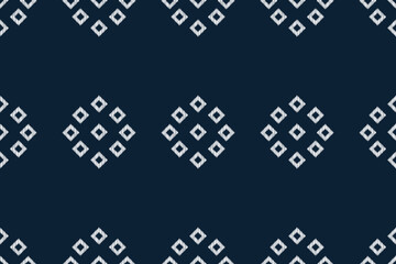 Traditional Ethnic ikat motif fabric pattern geometric style.African Ikat embroidery Ethnic oriental pattern blue background wallpaper. Abstract,vector,illustration.Texture,frame,decoration.