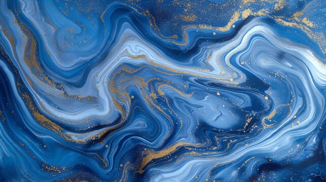Swirling marble with gold veins, a rich blend of colors and natural luxury in an abstract form.