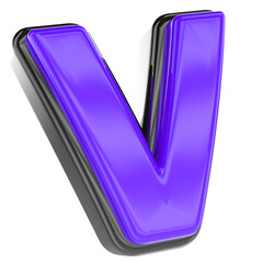 V Font 3D Render