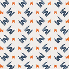 Mosque abstract icon repeating trendy pattern vector illustration grey background