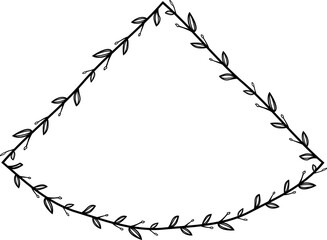 Sector shape Flower wreath frame leaf vector floral border picture frames Branch laurel botanical silhouette black elements decoration greeting wedding frames