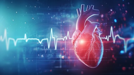 Heart beet with medical background on world health day