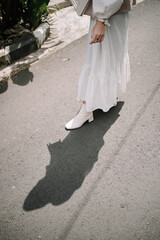Fototapeta na wymiar silhouette of a person who walking around the street