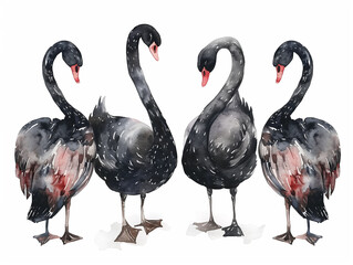 black swans on white - generative ai