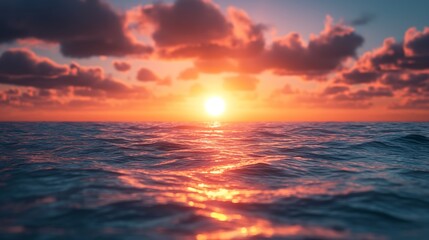 Fototapeta na wymiar Sunset Ocean Horizon