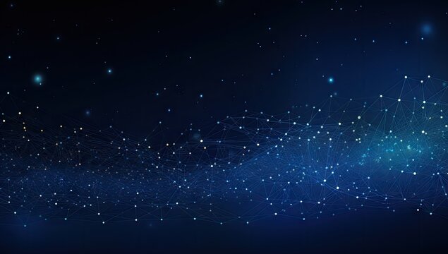dark blue and black background of galaxy with glowing stars