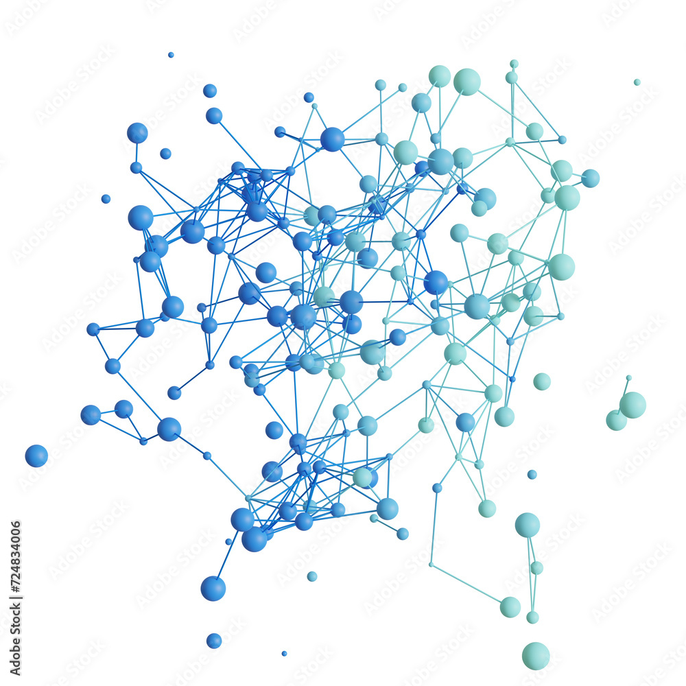 Wall mural abstract connecting dots and lines. connection science and technology