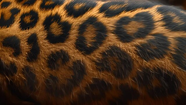 Leopard skin background texture effect. Leopard print motion background. This animal print background animation 4k moving