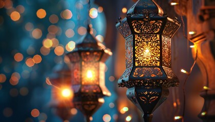 Ramadan Lantern decoration background.