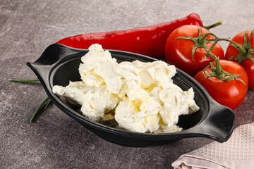 Soft Philadephia cheese in the bowl